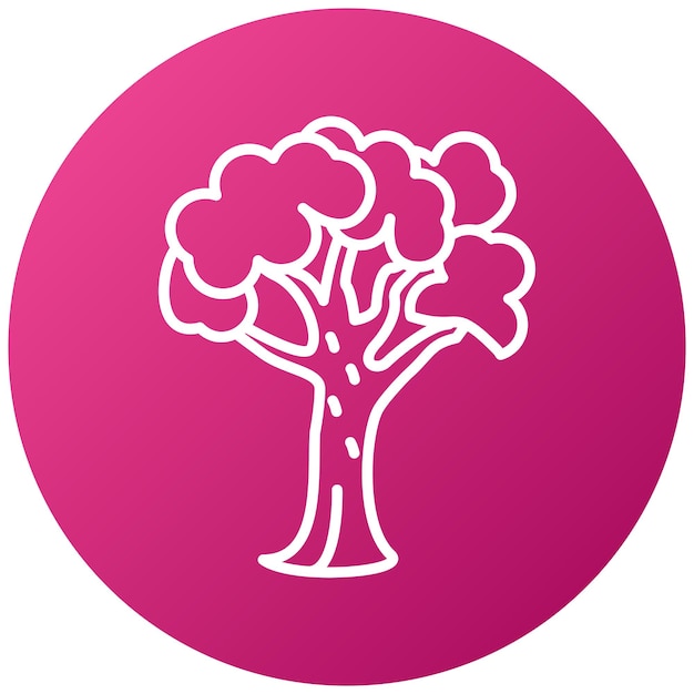 Diseño vectorial de estilo de icono de árbol caducifolio