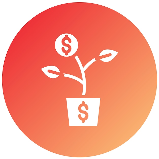 Diseño vectorial Estilo del icono del árbol de dinero