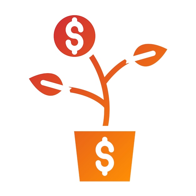Diseño vectorial Estilo del icono del árbol de dinero