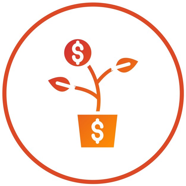 Diseño vectorial Estilo del icono del árbol de dinero