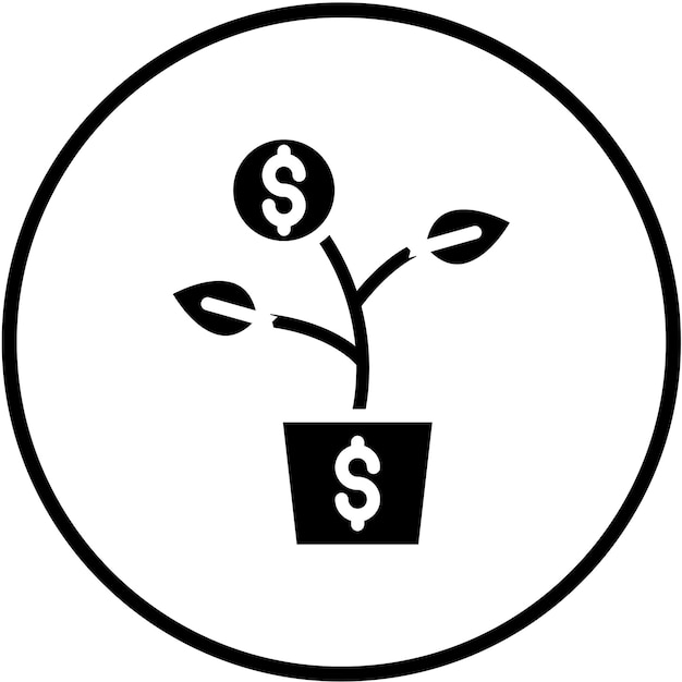 Diseño vectorial Estilo del icono del árbol de dinero