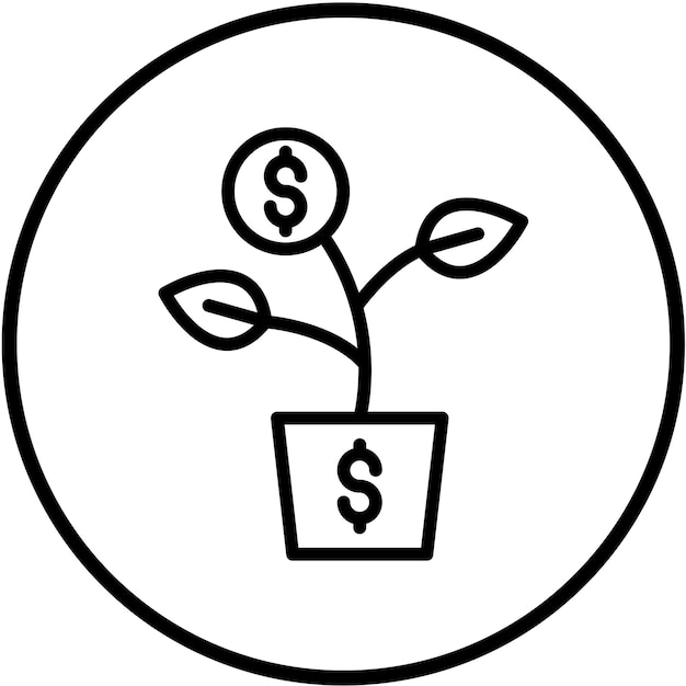 Diseño vectorial Estilo del icono del árbol de dinero