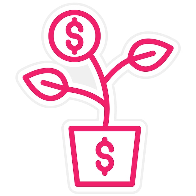 Diseño vectorial Estilo del icono del árbol de dinero