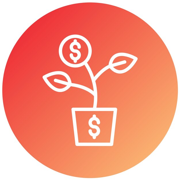 Diseño vectorial Estilo del icono del árbol de dinero