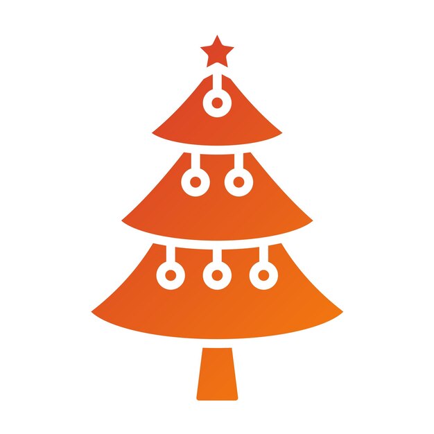 Diseño vectorial del estilo del icono del árbol de Navidad
