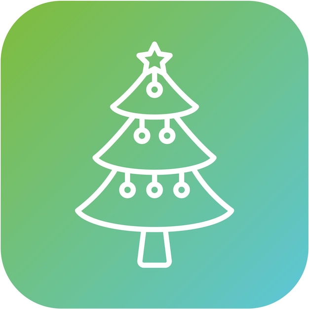 Diseño vectorial del estilo del icono del árbol de Navidad