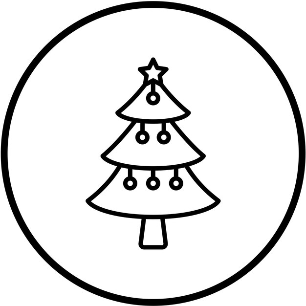 Diseño vectorial del estilo del icono del árbol de Navidad