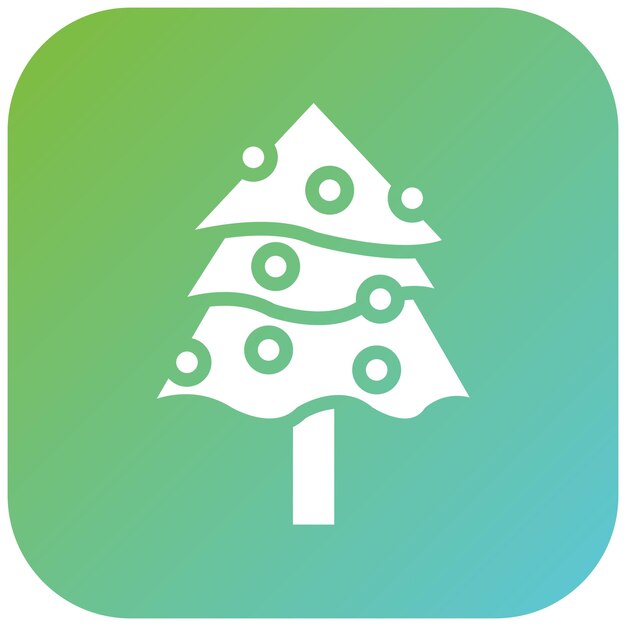 Diseño vectorial del estilo del icono del árbol de Navidad