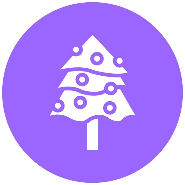 Diseño vectorial del estilo del icono del árbol de Navidad