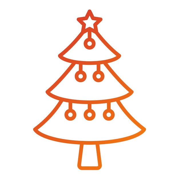 Diseño vectorial del estilo del icono del árbol de Navidad