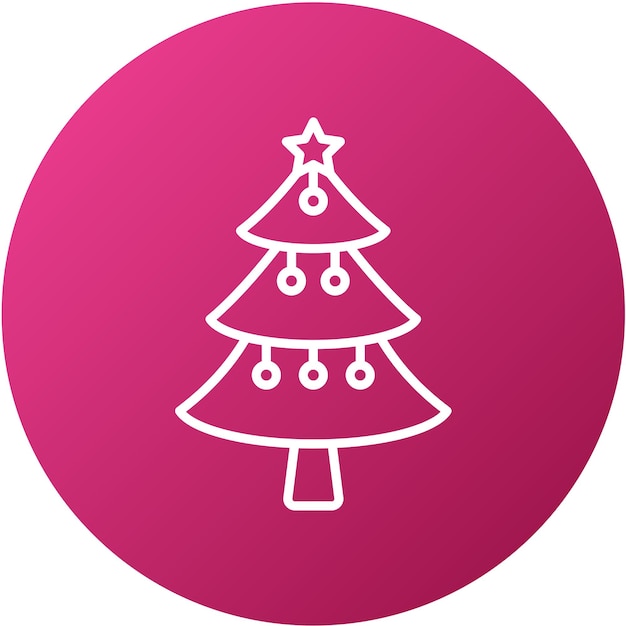 Diseño vectorial del estilo del icono del árbol de Navidad
