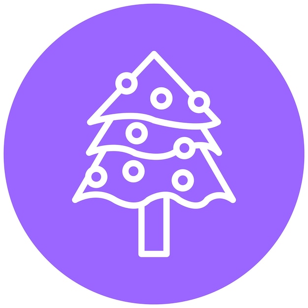 Diseño vectorial del estilo del icono del árbol de Navidad