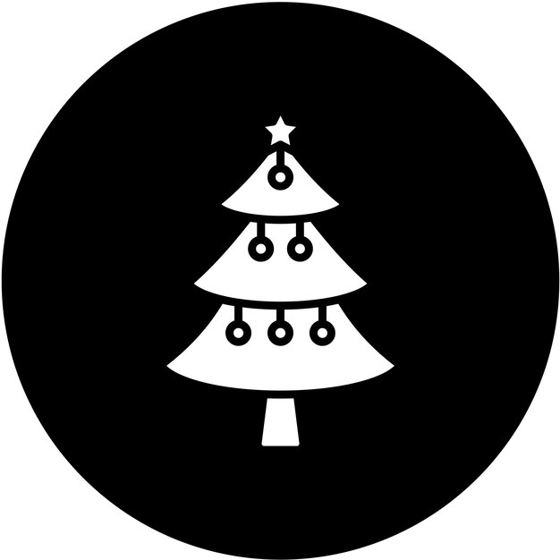Diseño vectorial del estilo del icono del árbol de Navidad