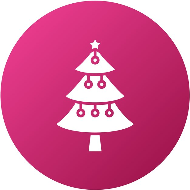 Diseño vectorial del estilo del icono del árbol de Navidad