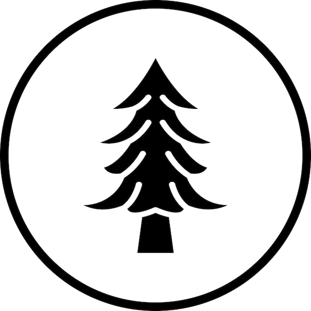 Diseño vectorial Estilo de icono de árbol perenne