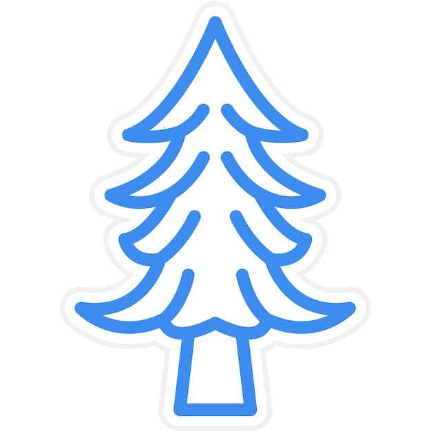 Diseño vectorial Estilo de icono de árbol perenne