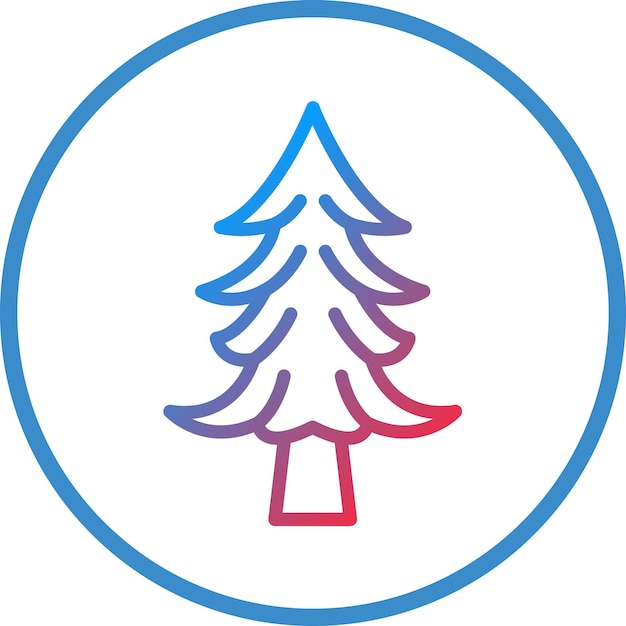 Diseño vectorial Estilo de icono de árbol perenne