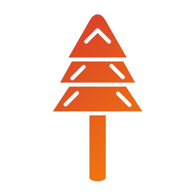 Diseño vectorial Estilo de icono de árbol perenne