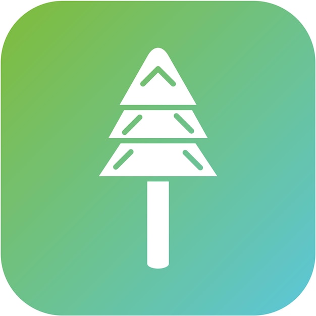 Diseño vectorial Estilo de icono de árbol perenne