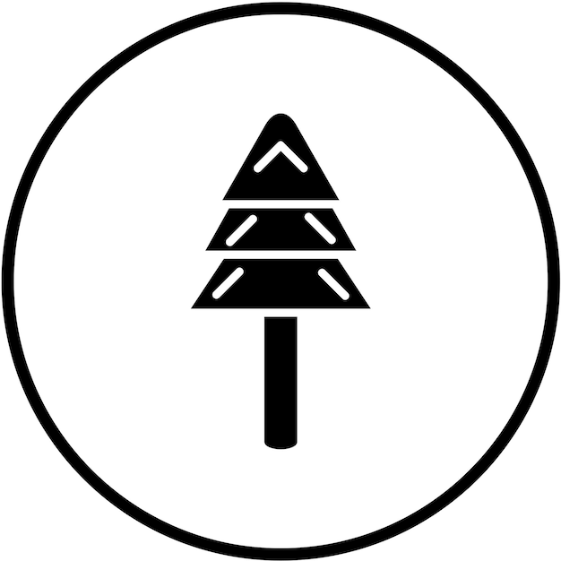 Diseño vectorial Estilo de icono de árbol perenne