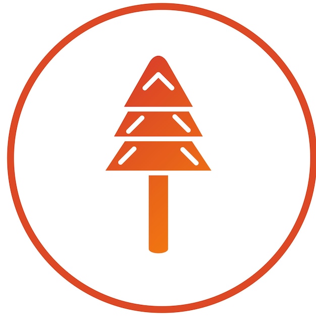 Diseño vectorial Estilo de icono de árbol perenne