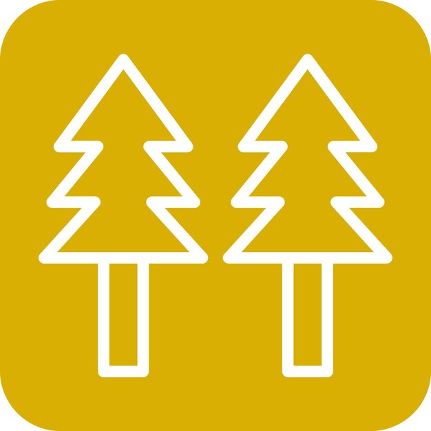 Diseño vectorial Estilo del icono del árbol de pino