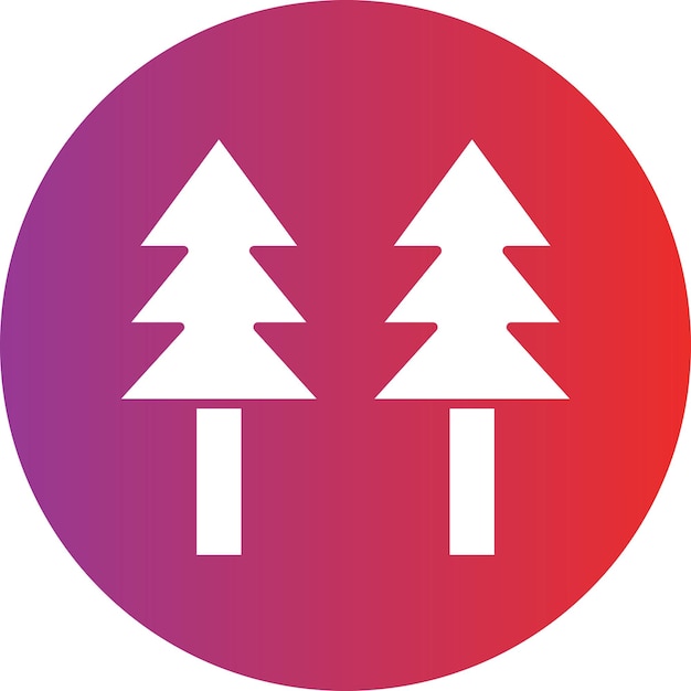 Diseño vectorial Estilo del icono del árbol de pino