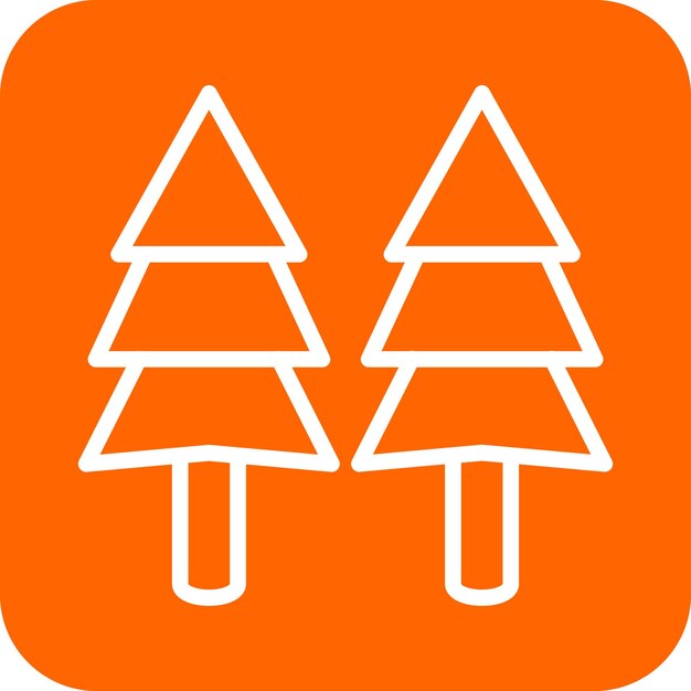 Diseño vectorial Estilo del icono del árbol de pino