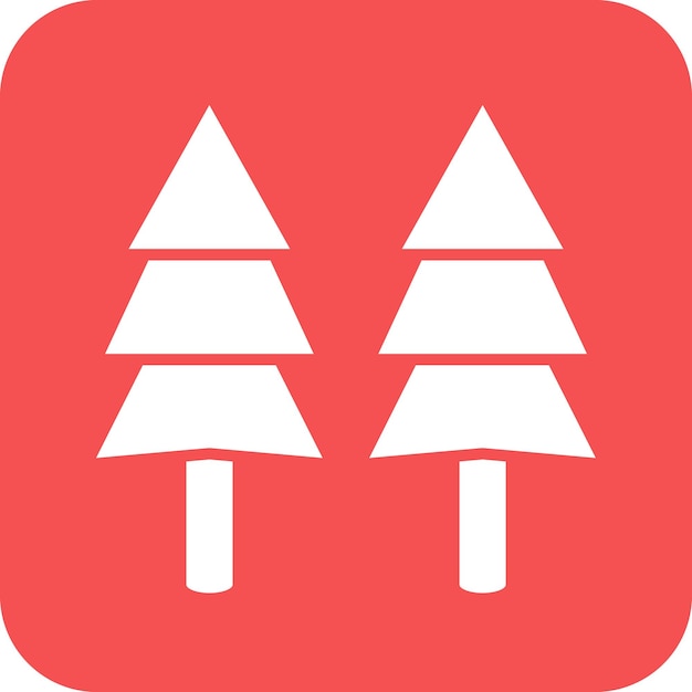 Diseño vectorial Estilo del icono del árbol de pino