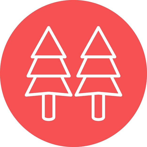 Diseño vectorial Estilo del icono del árbol de pino