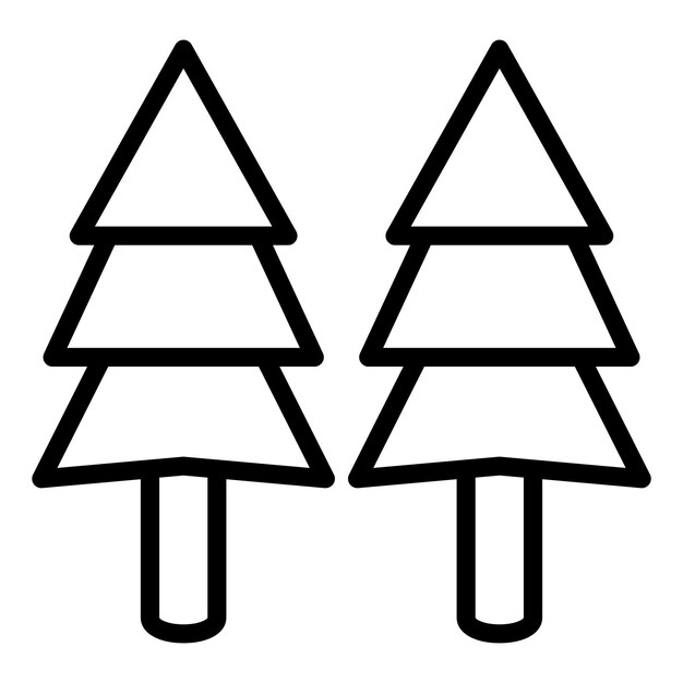 Diseño vectorial Estilo del icono del árbol de pino