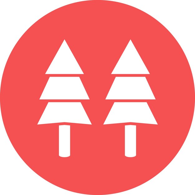Diseño vectorial Estilo del icono del árbol de pino