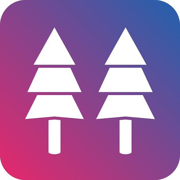 Diseño vectorial Estilo del icono del árbol de pino