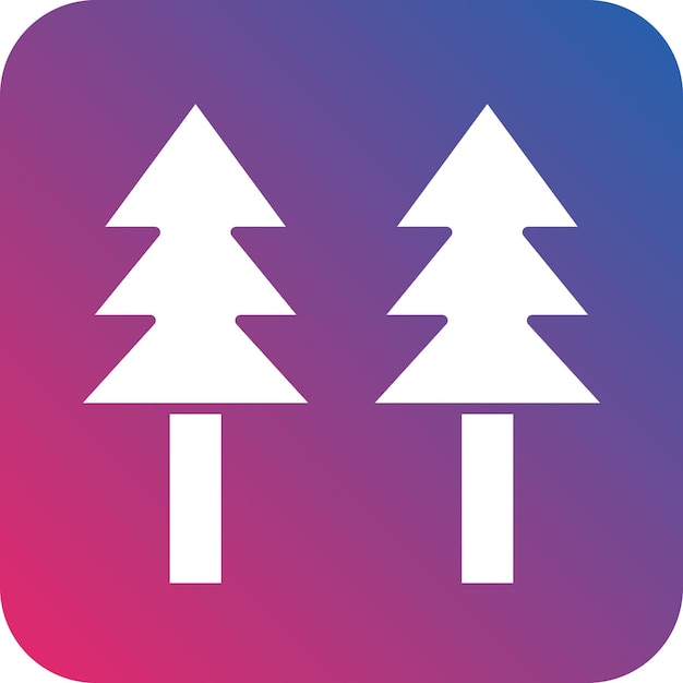 Diseño vectorial Estilo del icono del árbol de pino