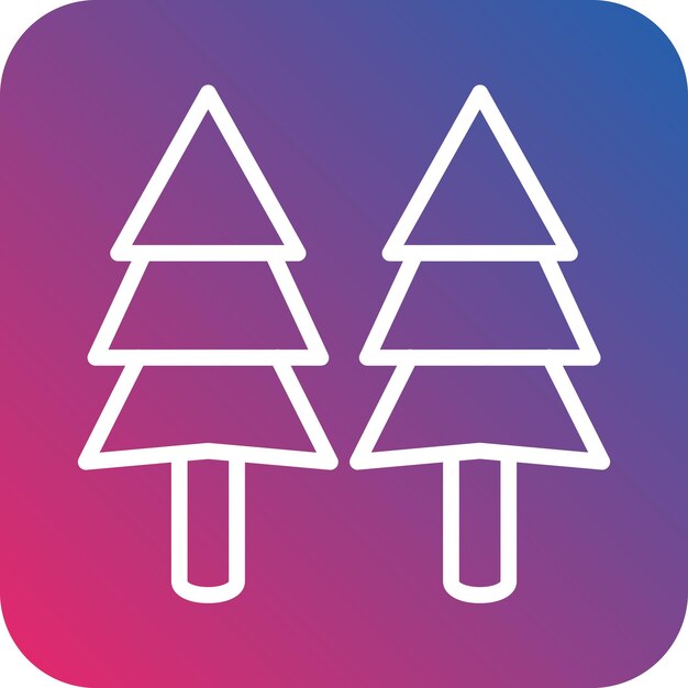 Diseño vectorial Estilo del icono del árbol de pino
