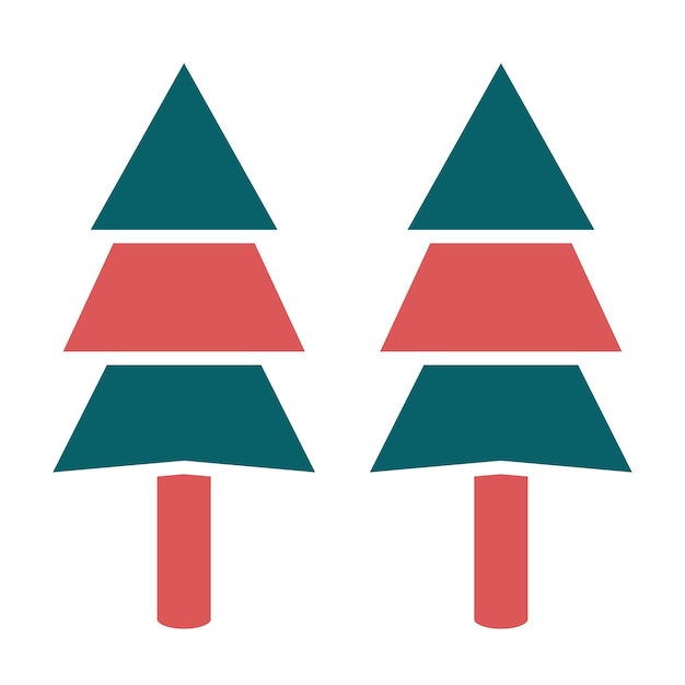 Diseño vectorial Estilo del icono del árbol de pino