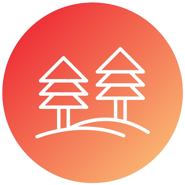 Diseño vectorial Estilo del icono del árbol de pino