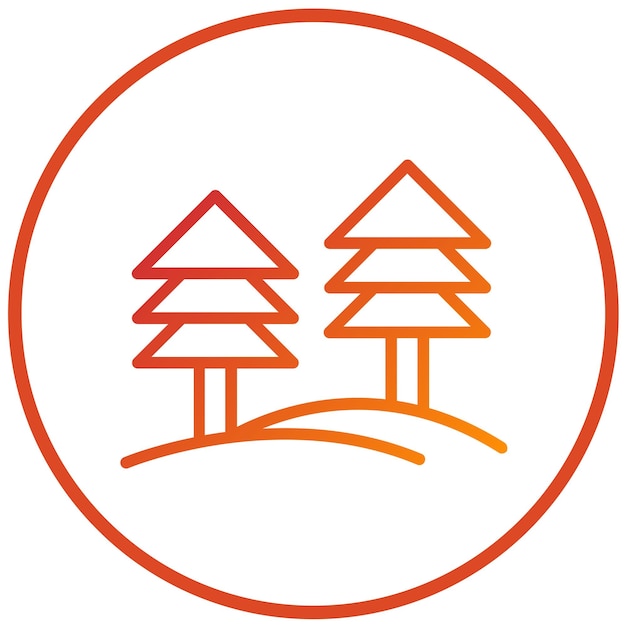 Diseño vectorial Estilo del icono del árbol de pino