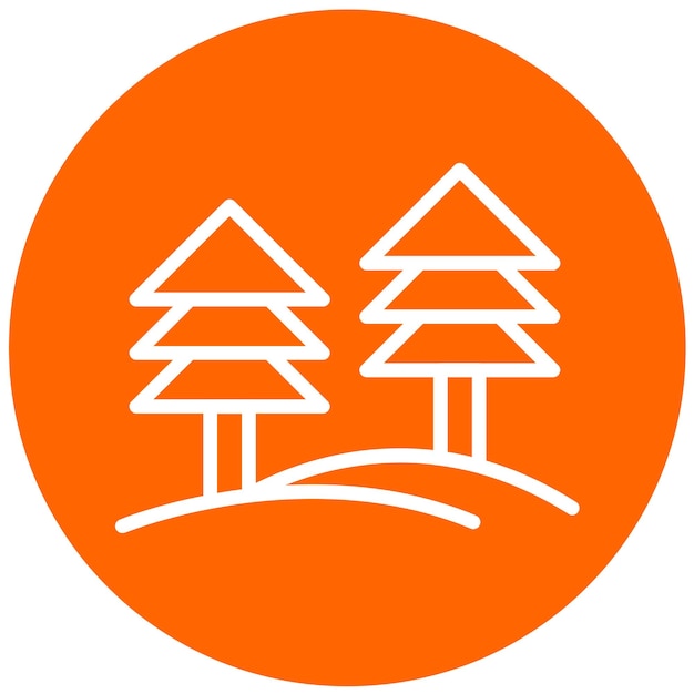 Diseño vectorial Estilo del icono del árbol de pino