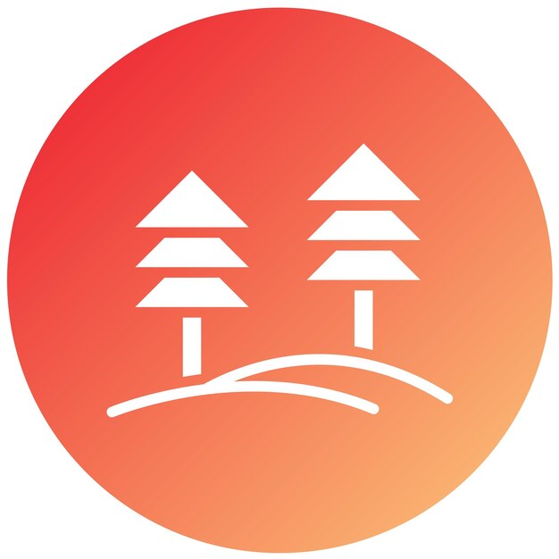 Diseño vectorial Estilo del icono del árbol de pino