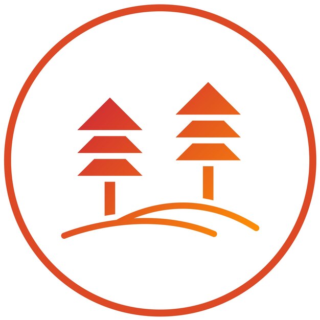 Diseño vectorial Estilo del icono del árbol de pino