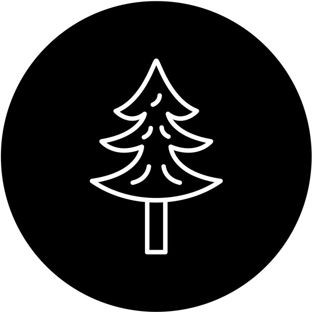 Diseño vectorial Estilo del icono del árbol de pino