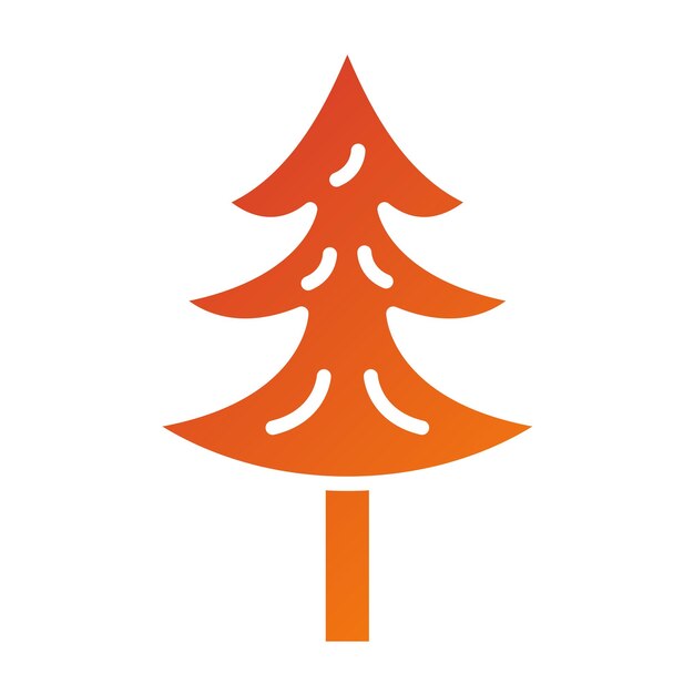 Diseño vectorial Estilo del icono del árbol de pino