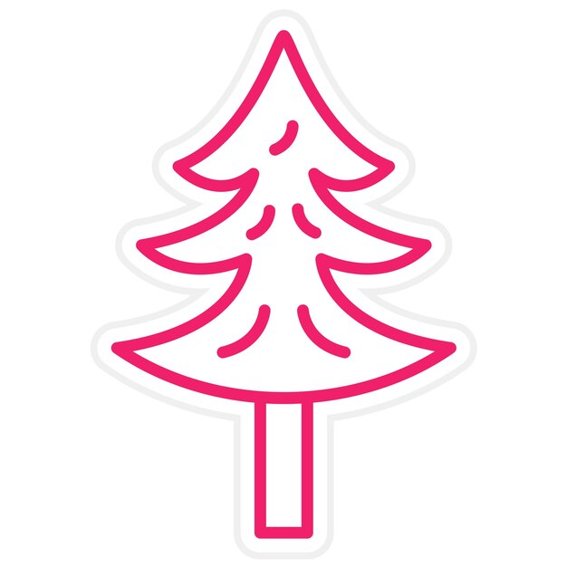 Diseño vectorial Estilo del icono del árbol de pino