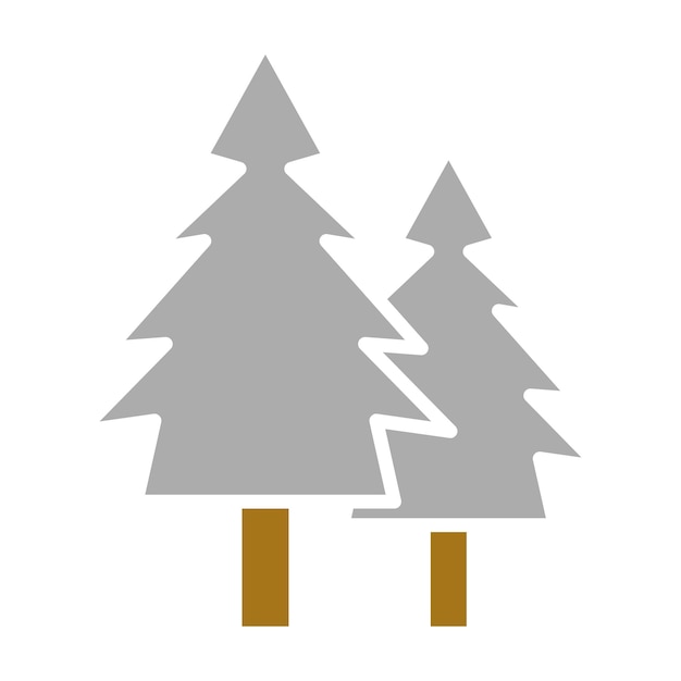 Diseño vectorial Estilo del icono del árbol de pino