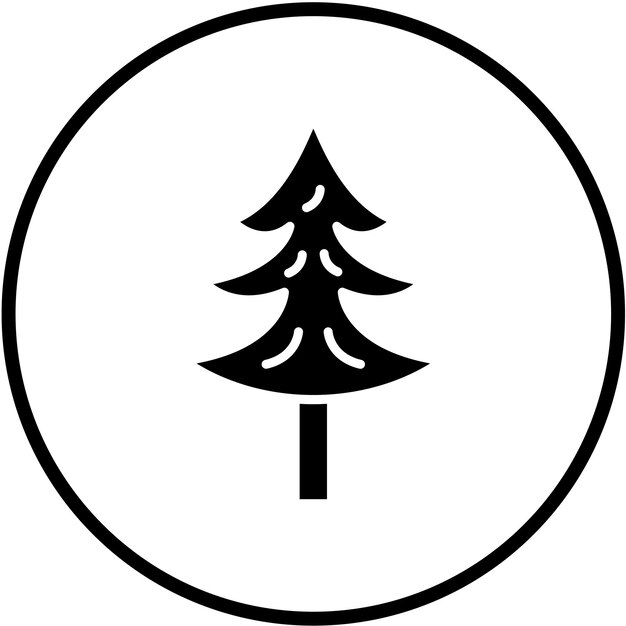 Diseño vectorial Estilo del icono del árbol de pino