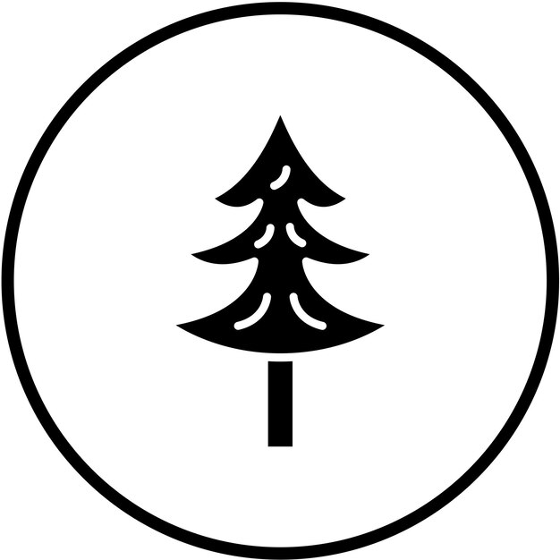 Vector diseño vectorial estilo del icono del árbol de pino