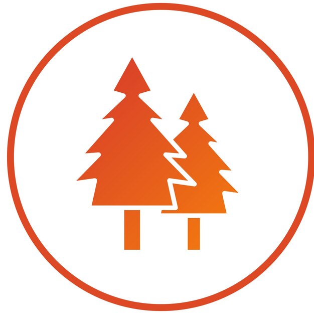 Diseño vectorial Estilo del icono del árbol de pino
