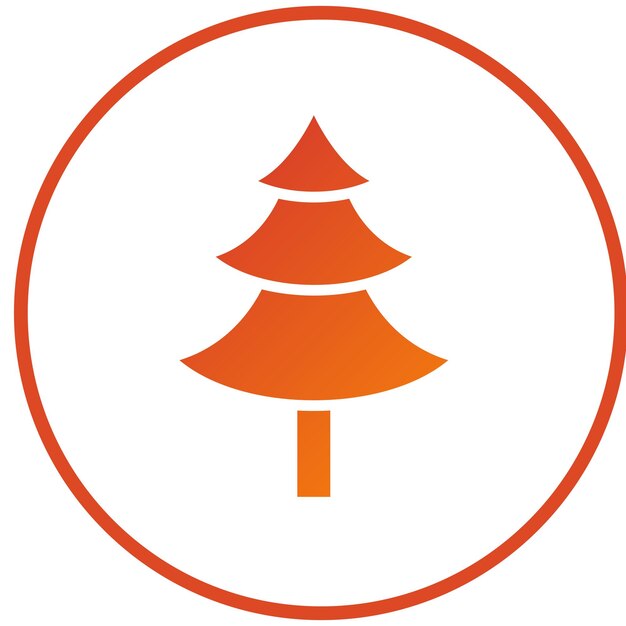 Diseño vectorial Estilo del icono del árbol de pino