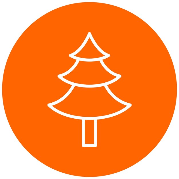 Diseño vectorial Estilo del icono del árbol de pino